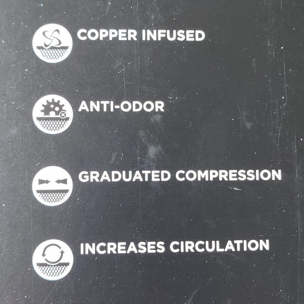 NWT - Copper Fit (2 pair) Unisex Energy Compression Socks - Picture 3 of 5